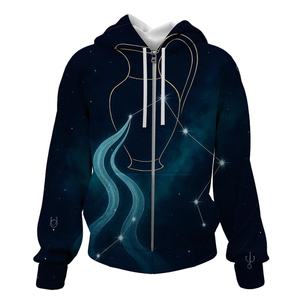 Aquarius Star Pitcher And Flowing Nebula heavyweight hoodies