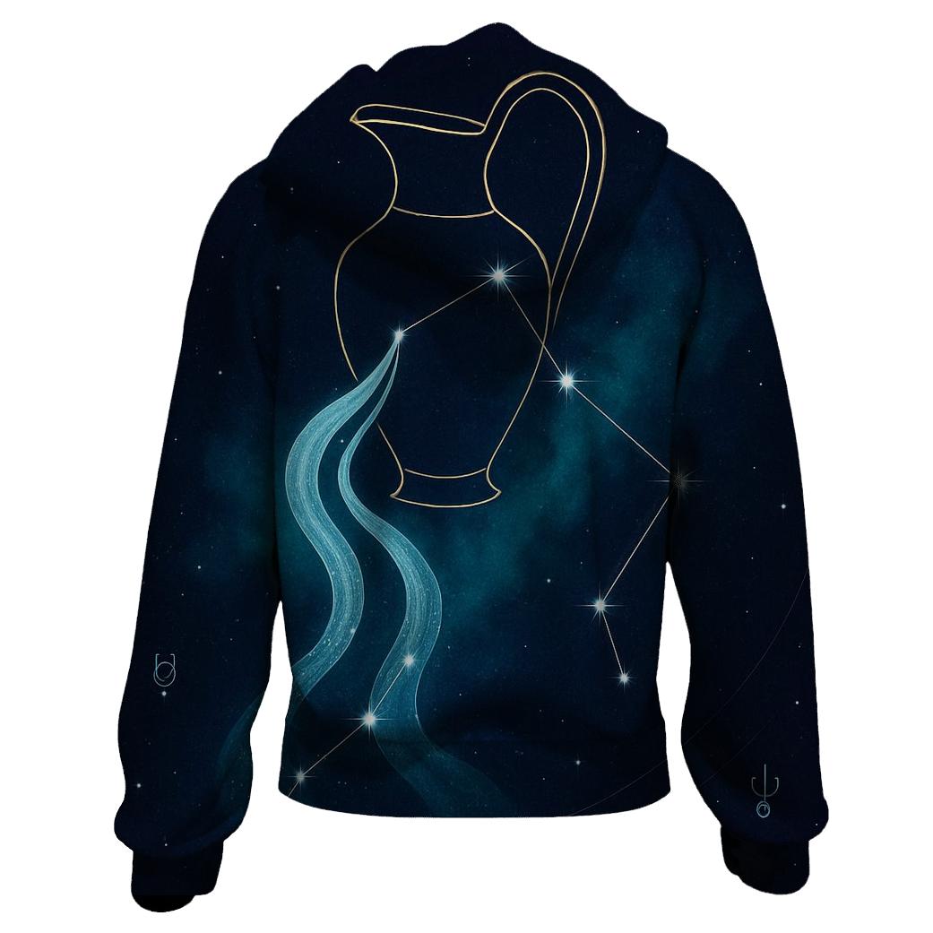 Aquarius Star Pitcher And Flowing Nebula heavyweight hoodies