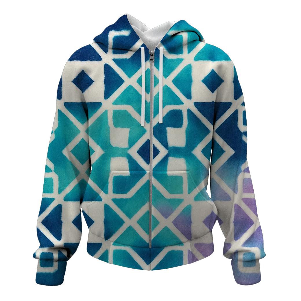 Aurora Itajime Clamp Grid printed hoodies