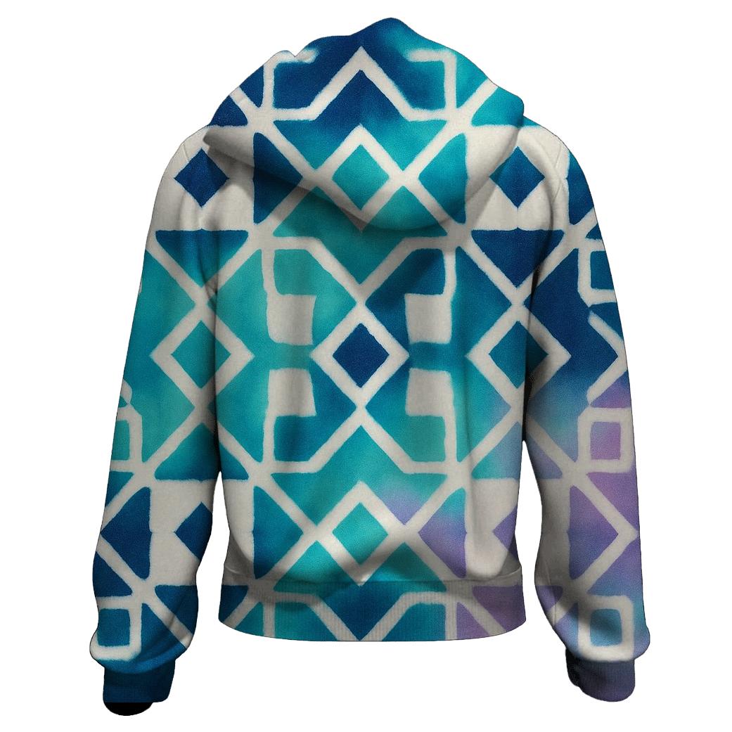 Aurora Itajime Clamp Grid printed hoodies