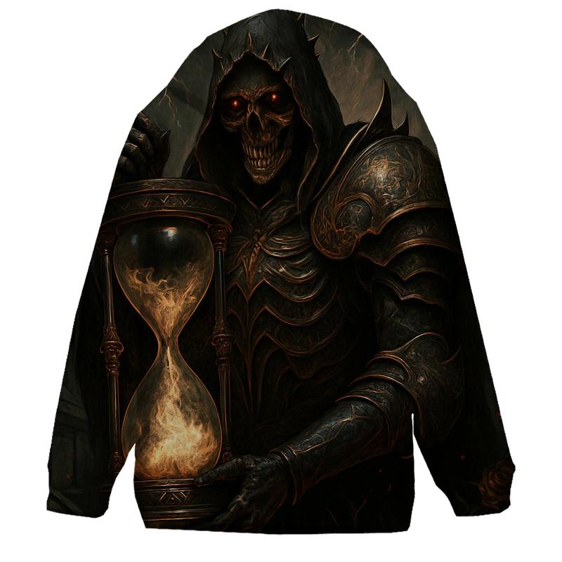 The Obsidian Hourglass Warden graphic hoodies