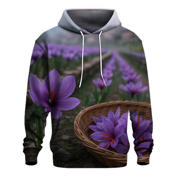 Saffron Crocus Harvest On A Kashmir Terrace hoodie trends