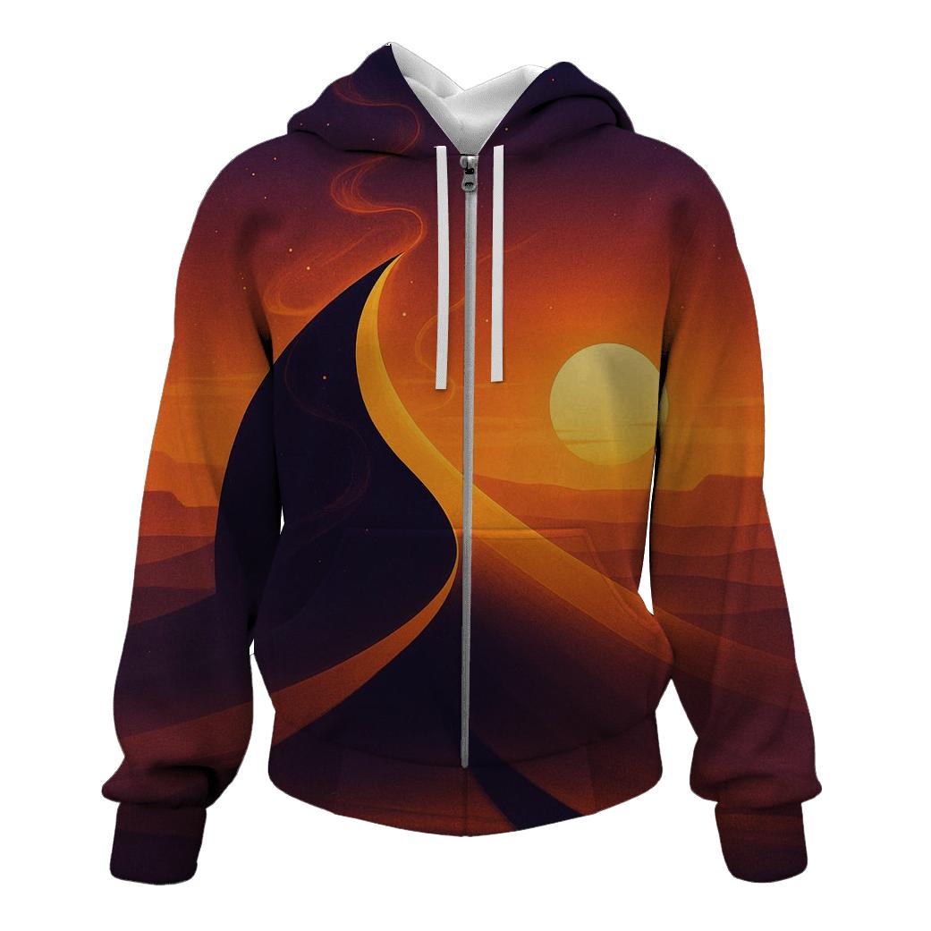 Whispering Dune Sundial embroidered hoodies