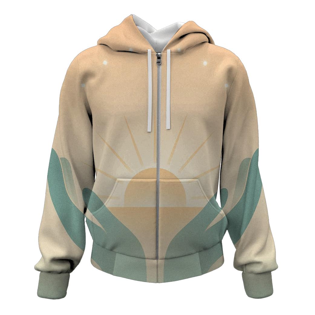 Hands Of Dawn Horizon embroidered hoodies