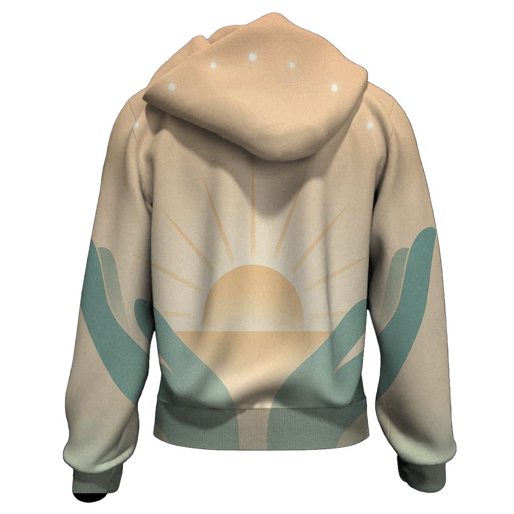 Hands Of Dawn Horizon embroidered hoodies