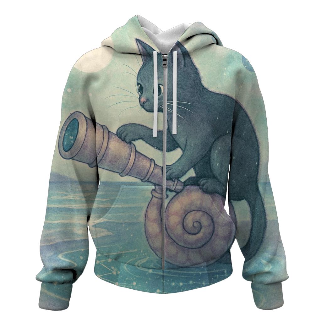 Tidepool Astronomer Cat heavyweight hoodies