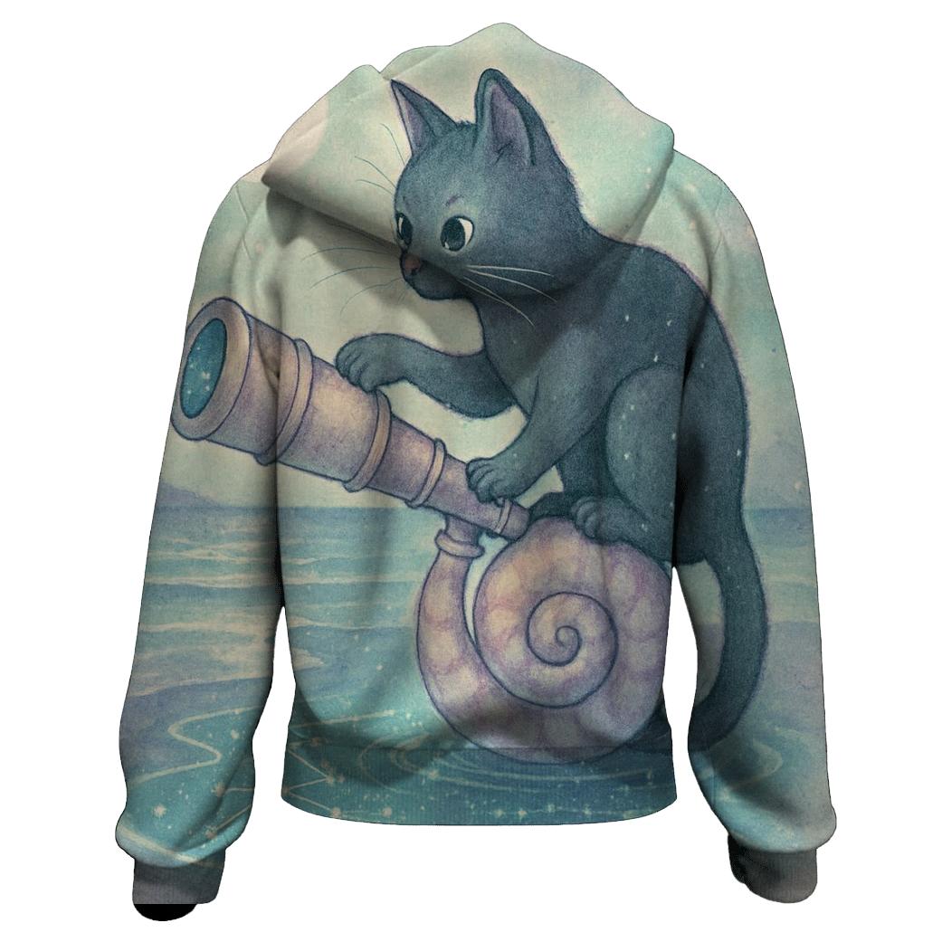 Tidepool Astronomer Cat heavyweight hoodies