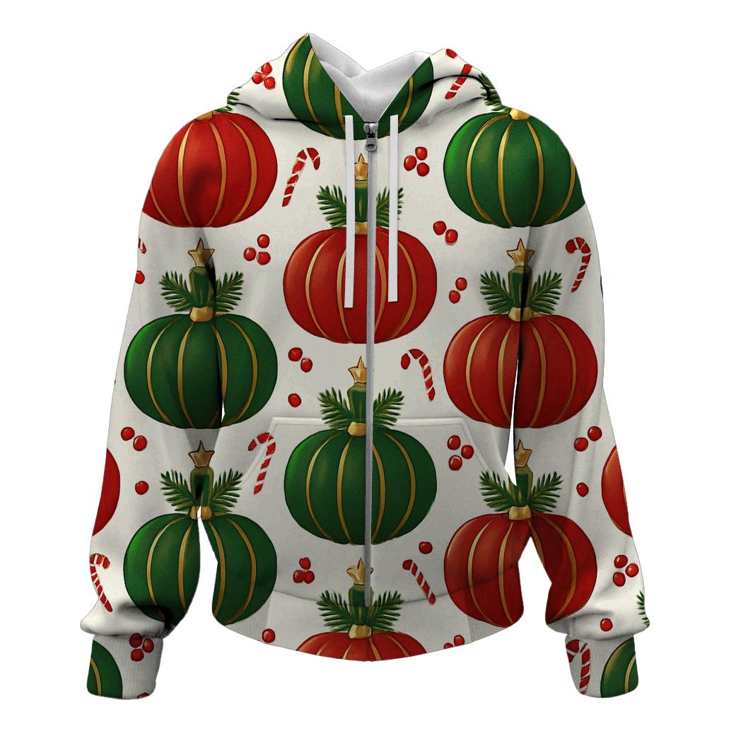 Crimson Ornament Pumpkin Tessellation On Snow White Background custom hoodies