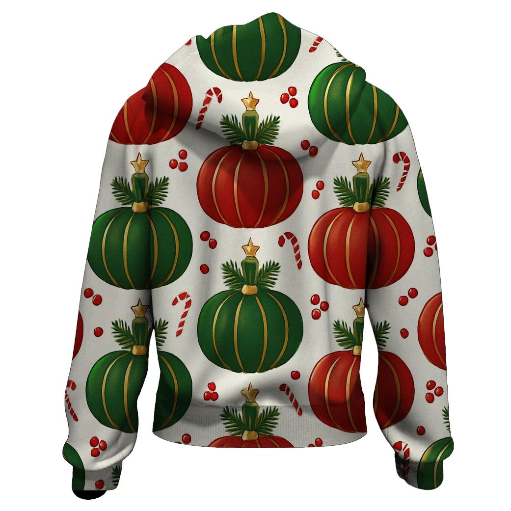 Crimson Ornament Pumpkin Tessellation On Snow White Background custom hoodies