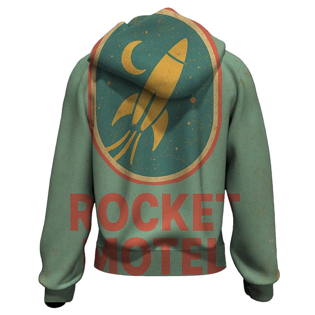 Retro Space Age Motel Keytag Illustration embroidered hoodies
