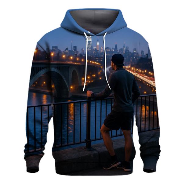 Harlem River Blue Hour From The High Bridge Walkway heavyweight hoodies