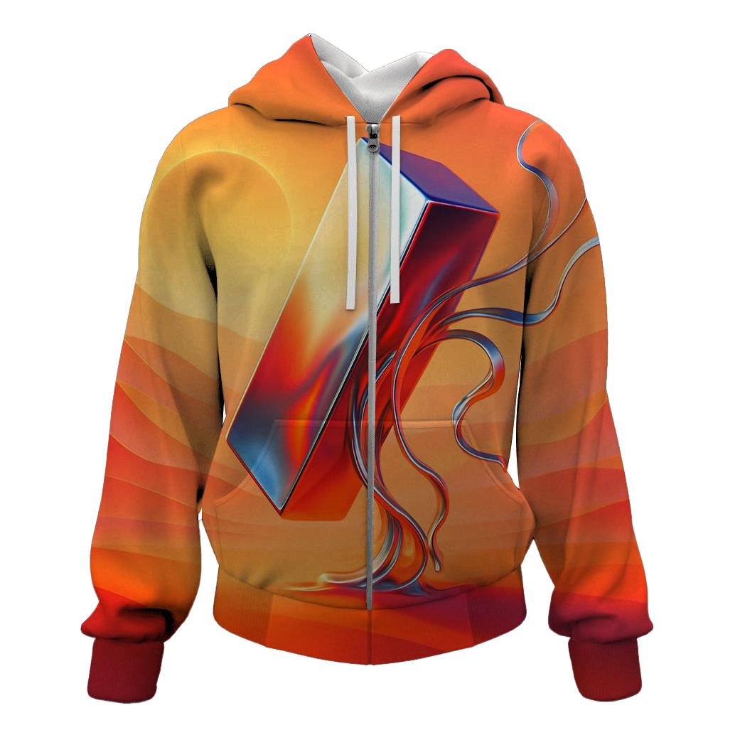 Solar Saffron Mirage Dunes premium hoodies