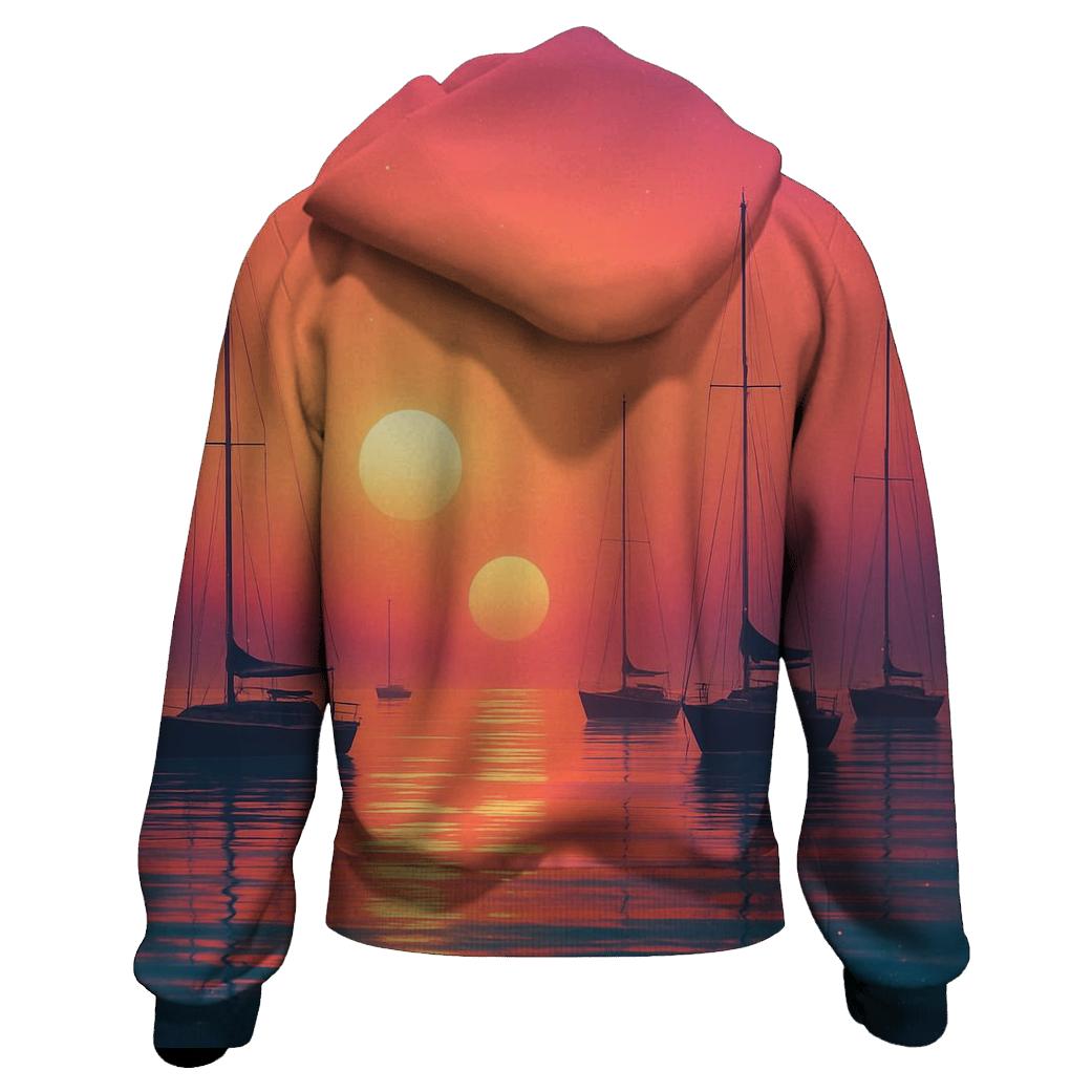 Celestial Harbor Afterglow zip-up hoodies