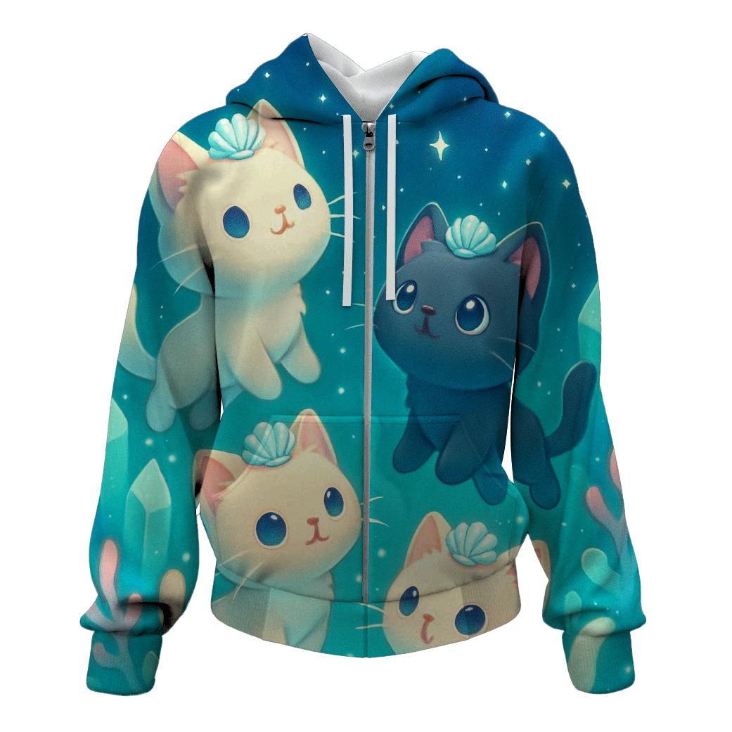 Crystal Reef Starwatch Kittens zip-up hoodies