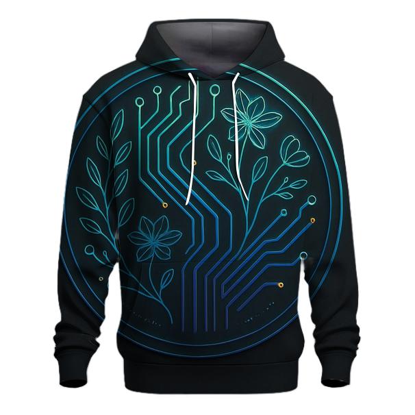 Aurora Circuit Botanical Emblem graphic hoodies