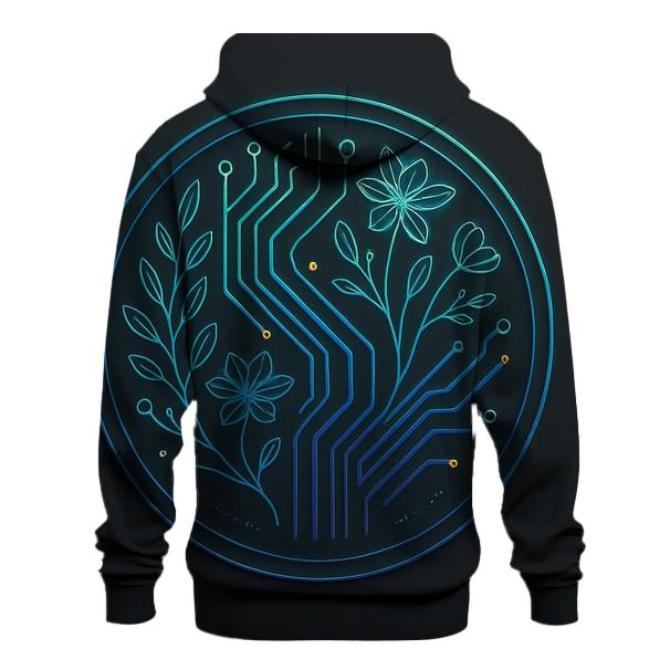 Aurora Circuit Botanical Emblem graphic hoodies