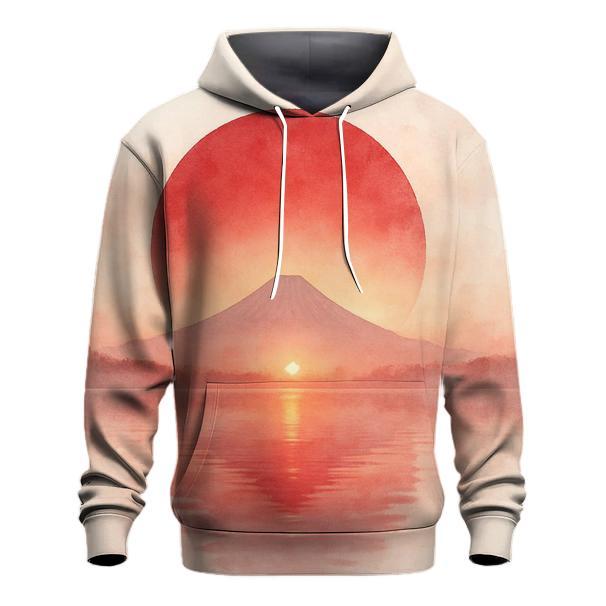 Japan Dawn Mirror Flag zip-up hoodies