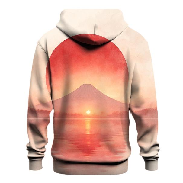 Japan Dawn Mirror Flag zip-up hoodies