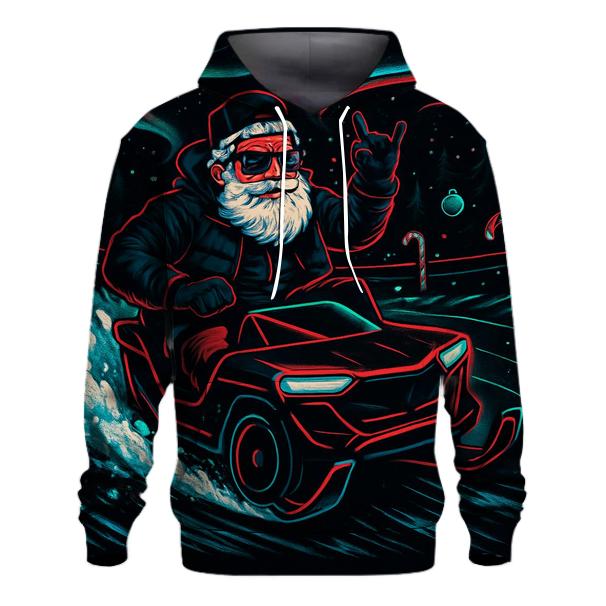 Neon Sleigh Drift Santa hoodies fashion