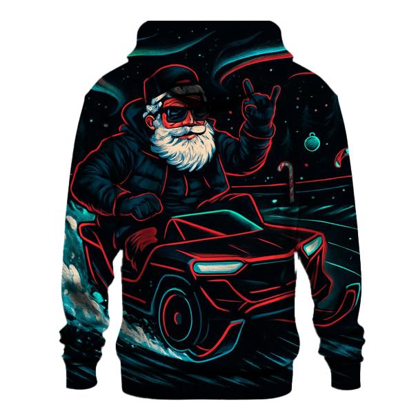 Neon Sleigh Drift Santa hoodies fashion