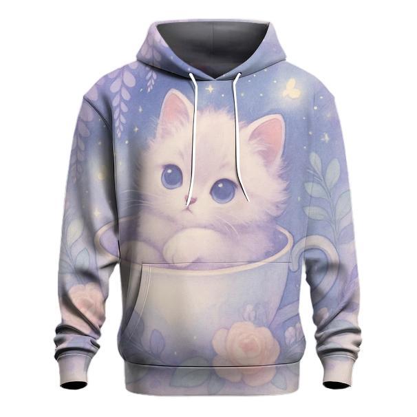 Moonlit Teacup Kitten Garden zip-up hoodies