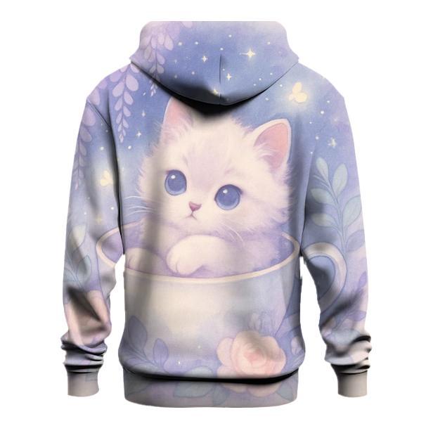 Moonlit Teacup Kitten Garden zip-up hoodies
