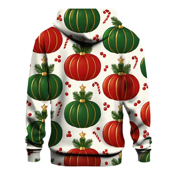 Crimson Ornament Pumpkin Tessellation On Snow White Background zip-up hoodies
