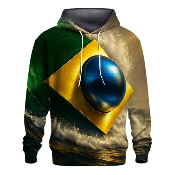 Brazil Metallic Aurora Flag embroidered hoodies
