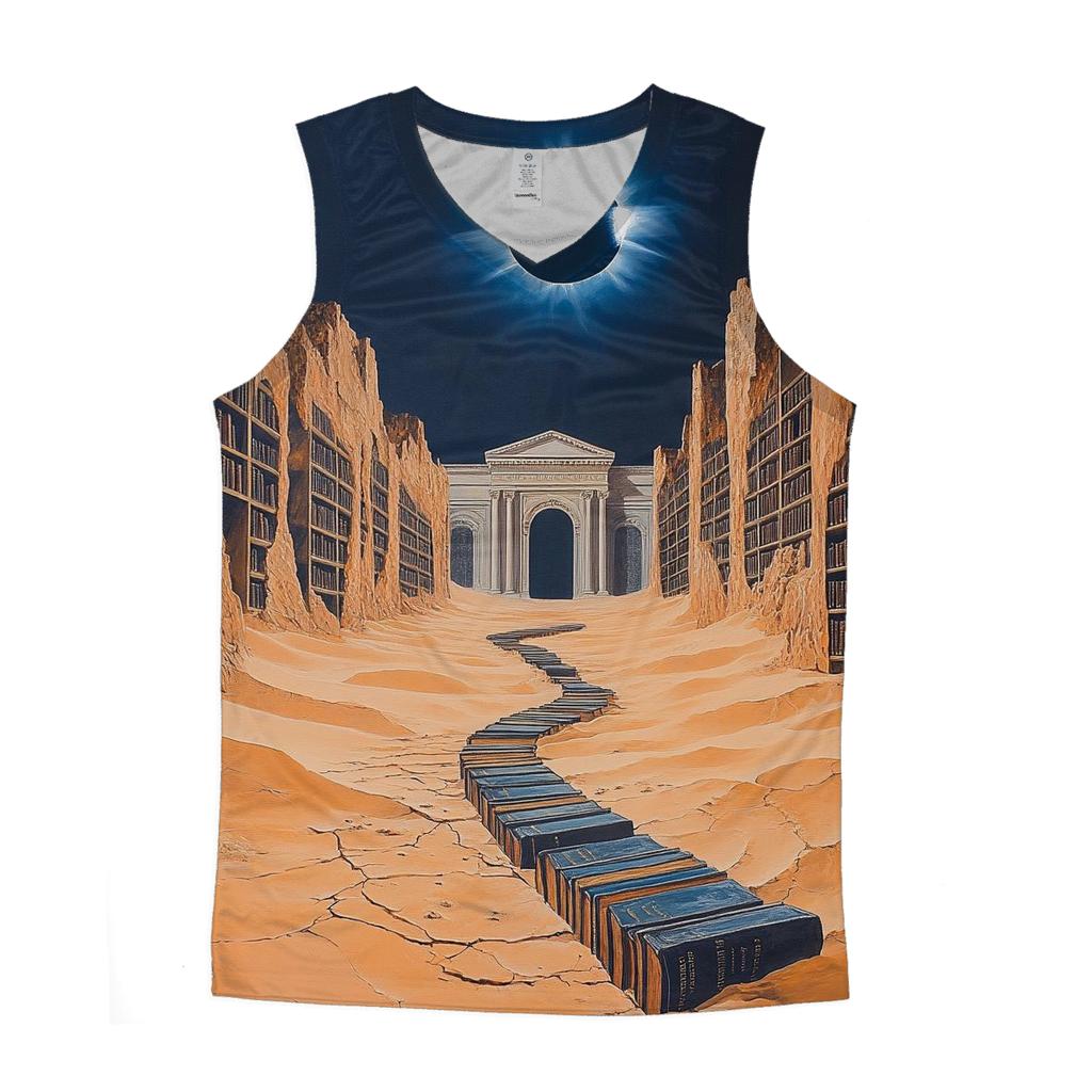 Salvador Dali Inspired Eclipse Over A Desert Library custom tank tops