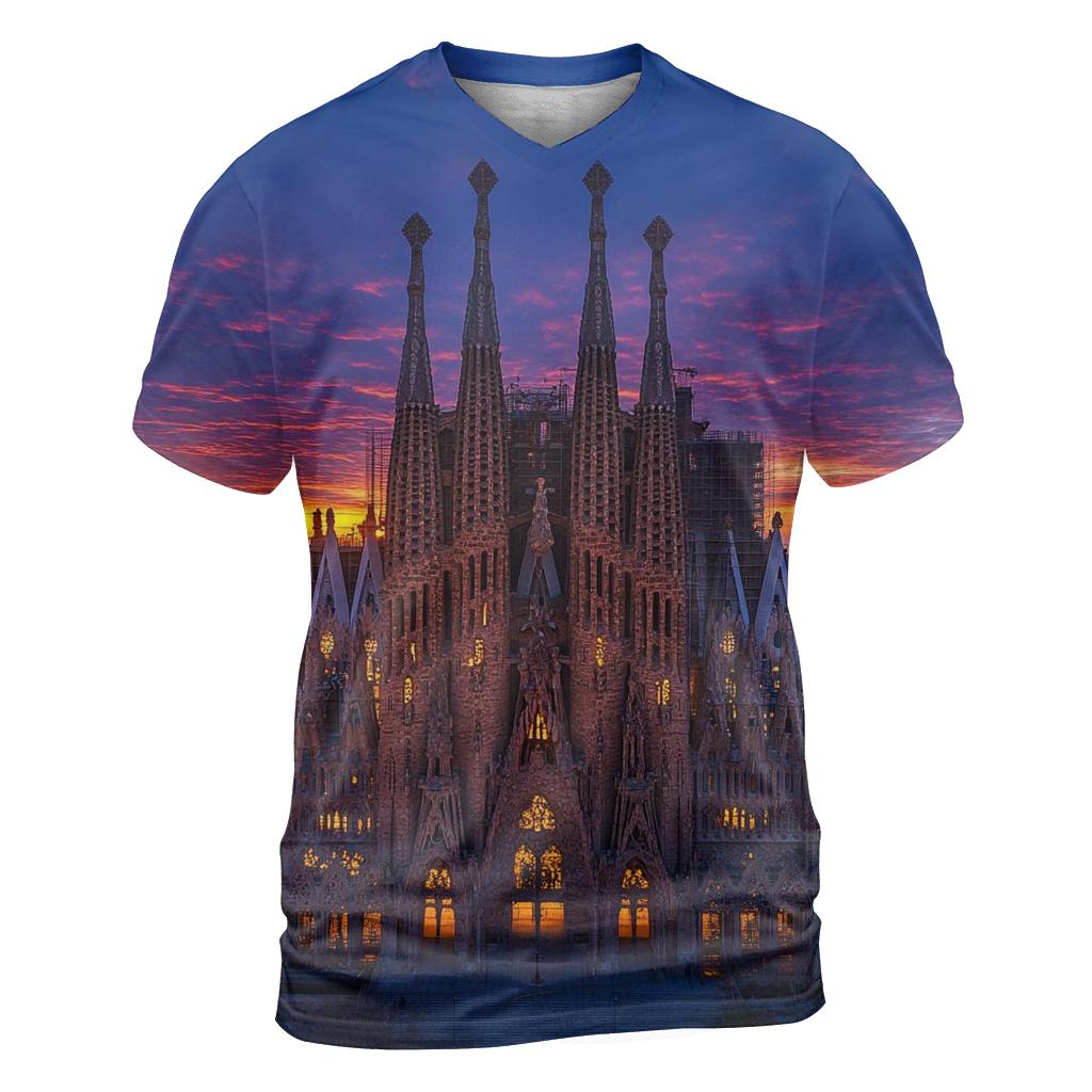 Sagrada Familia - Barcelona trendy printed shirt styles