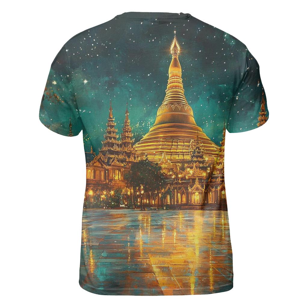 Shwedagon Pagoda - Yangon statement graphic shirts