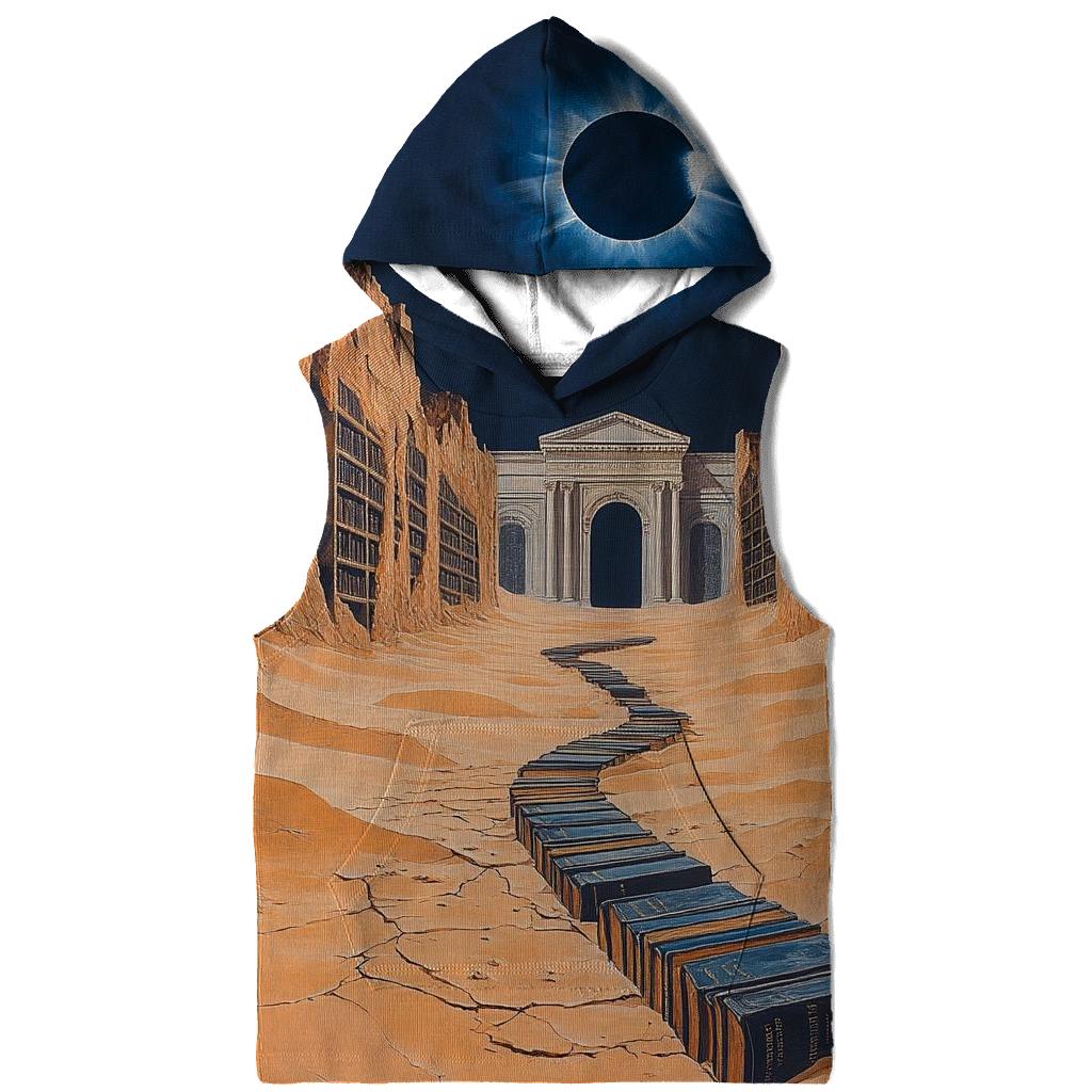 Salvador Dali Inspired Eclipse Over A Desert Library designer hoodies