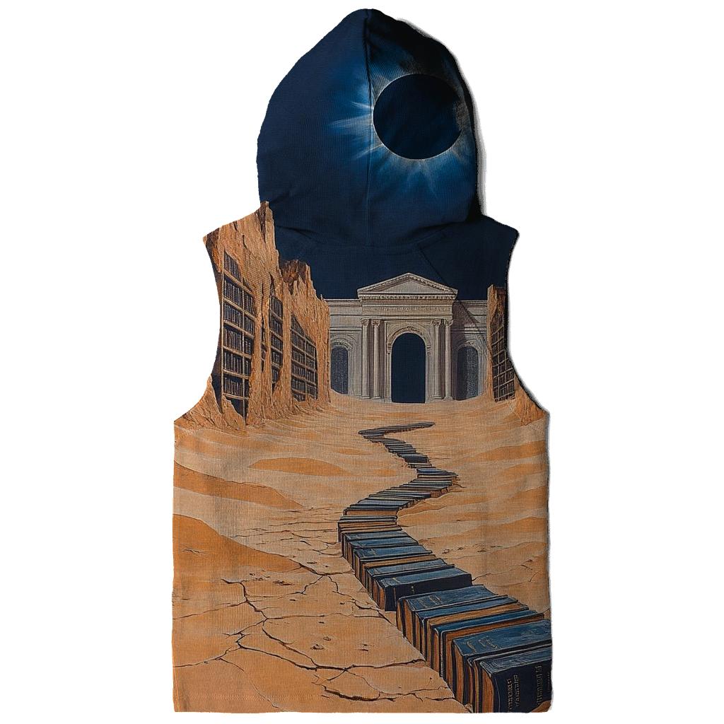 Salvador Dali Inspired Eclipse Over A Desert Library designer hoodies