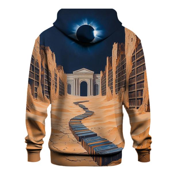 Salvador Dali Inspired Eclipse Over A Desert Library custom hoodies