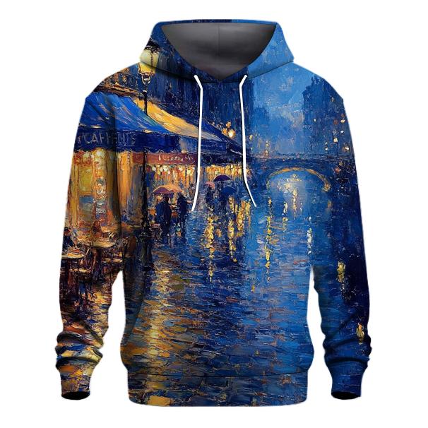 Claude Monet Inspired Citylights After Rain graphic hoodies