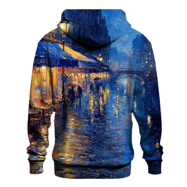 Claude Monet Inspired Citylights After Rain graphic hoodies
