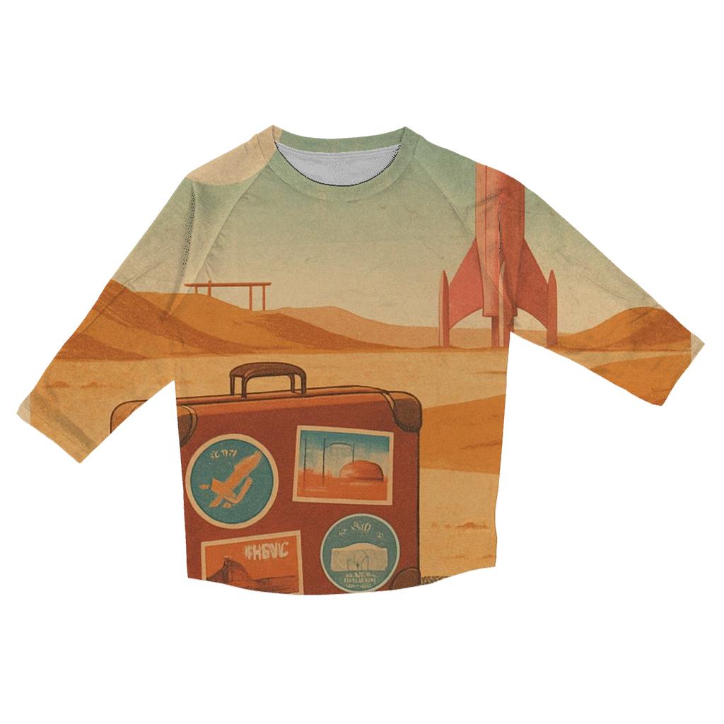 Aged Spaceport Postcard 1976 custom 3/4 sleeve shirts