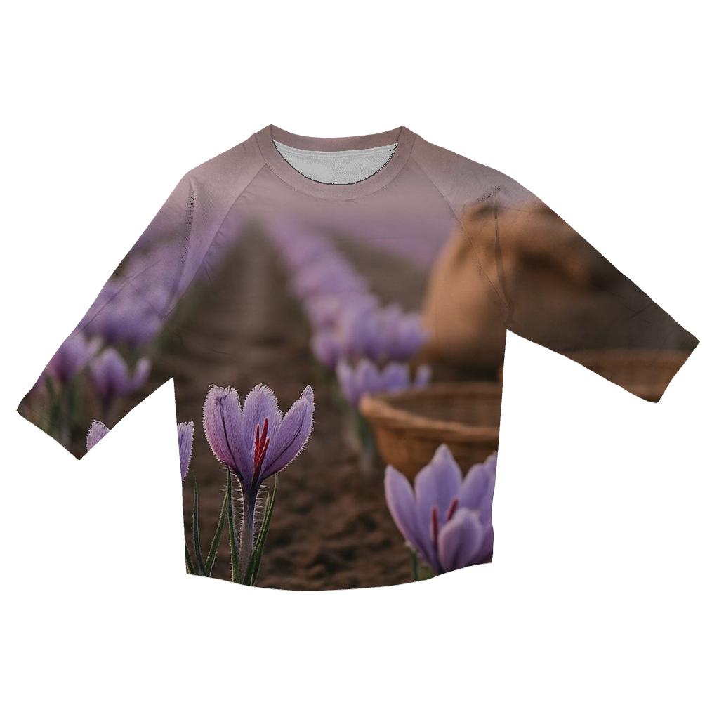 Saffron Crocus Rows After First Frost cotton quarter sleeve shirts
