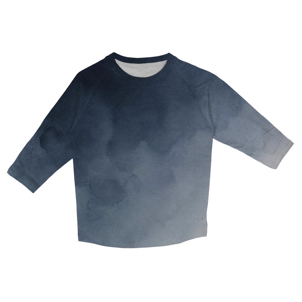 Moonlit Ink Wash Gradient casual three quarter sleeve shirts