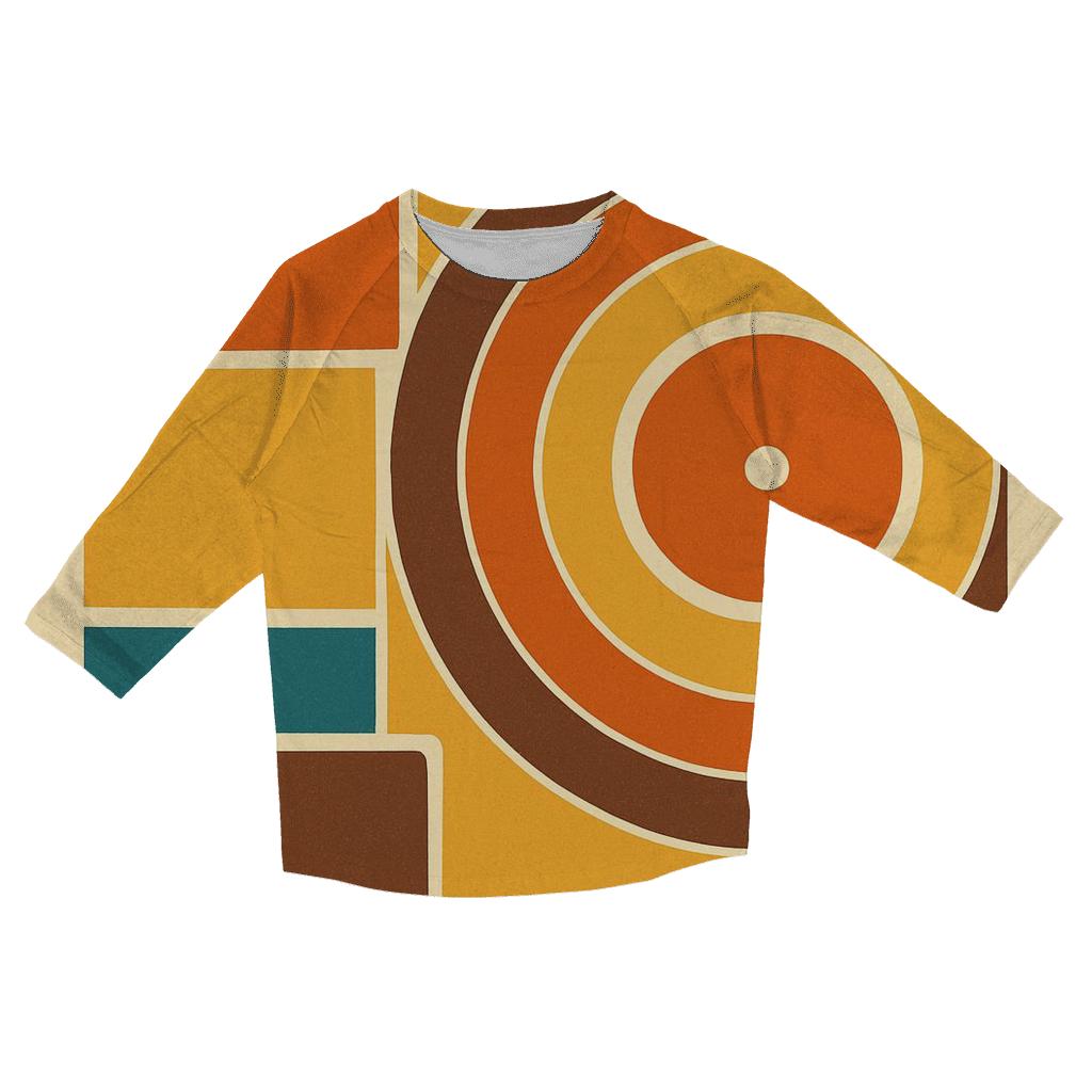 Groovy Record Sleeve Geometry trendy 3/4 sleeve tops