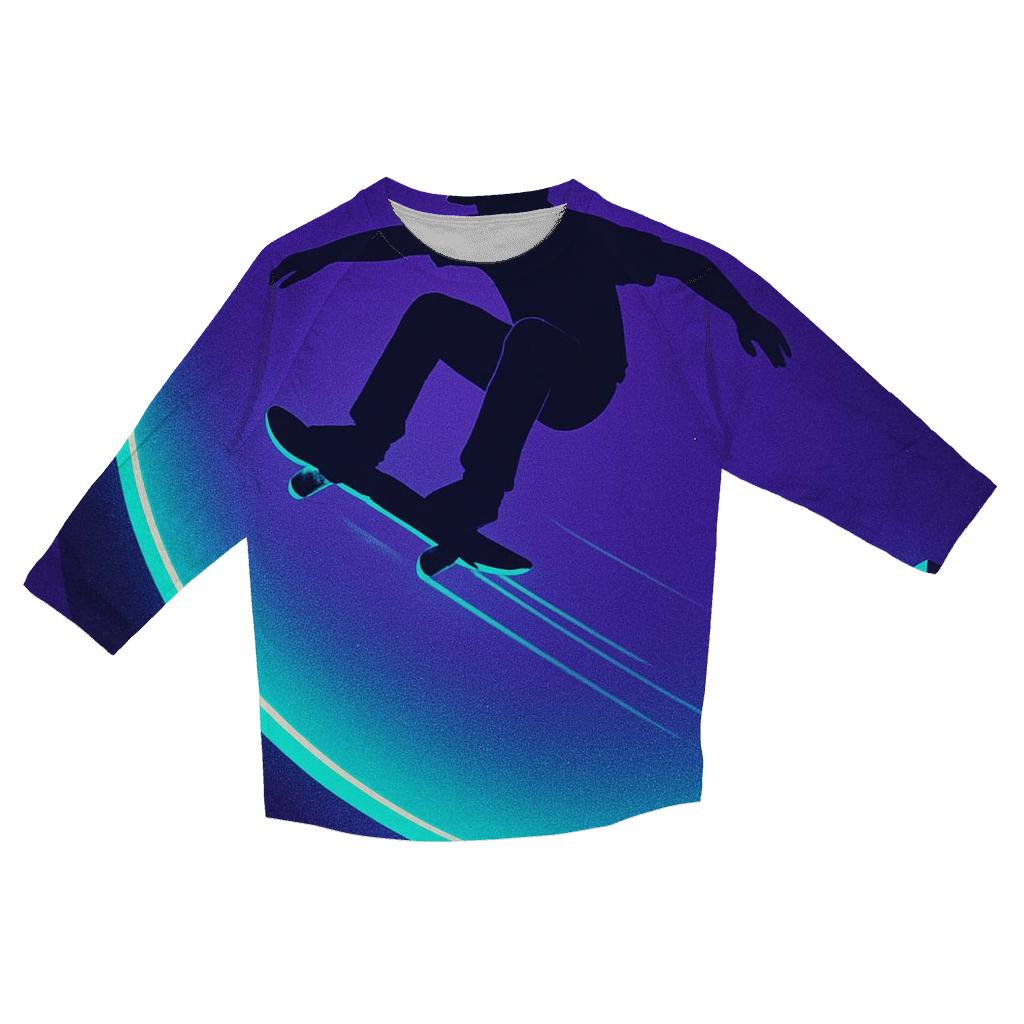 Cosmic Halfpipe Skateboarding Poster designer 3/4 sleeve blouses
