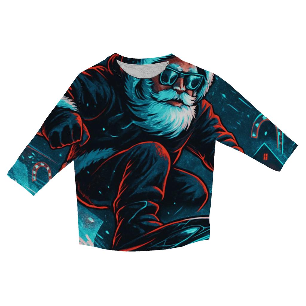 Neon Blizzard Santa Night Rider trendy 3/4 sleeve tops