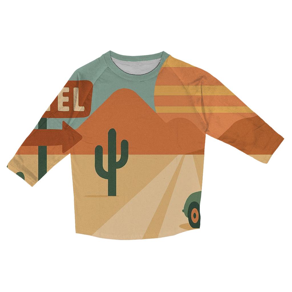 Sunbaked Desert Road Trip Icons custom 3/4 sleeve shirts