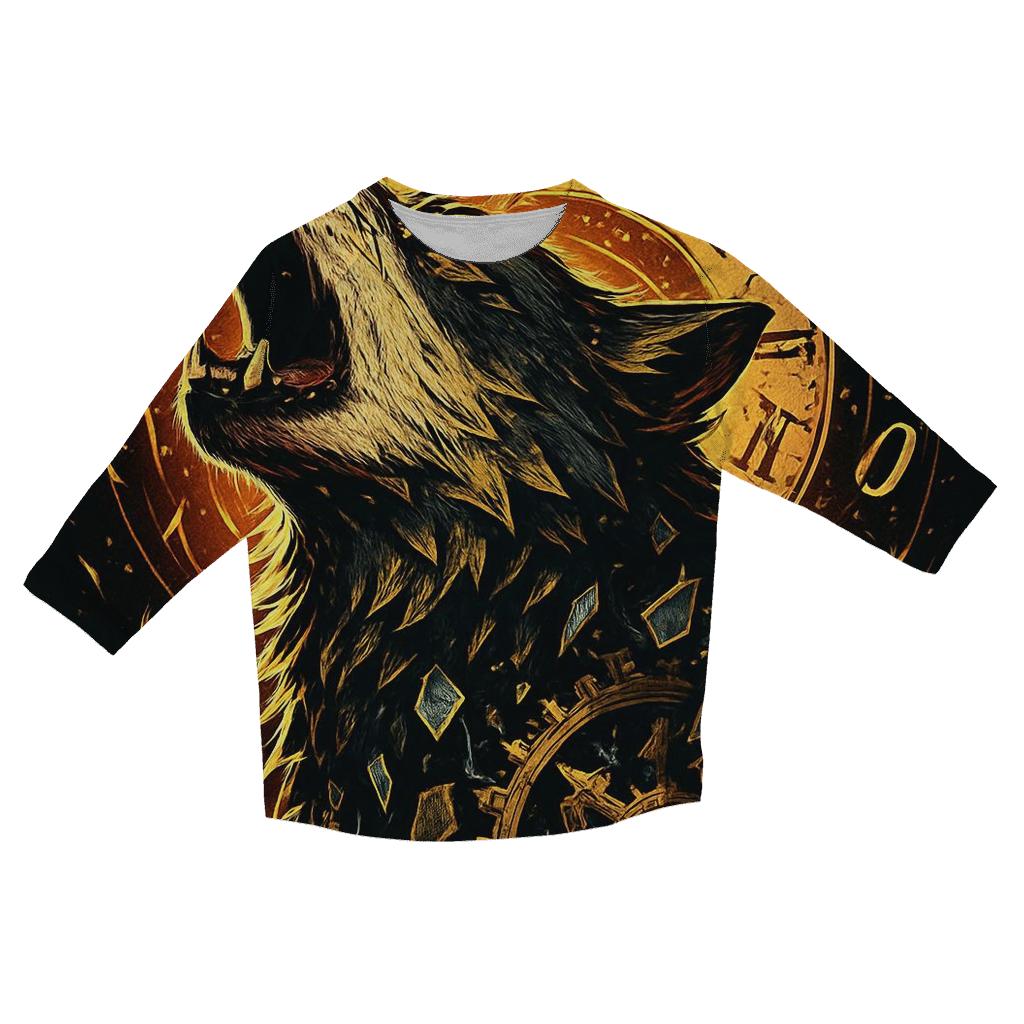 Clockwork Rift Howl Wolf fashion 3/4 sleeve shirts