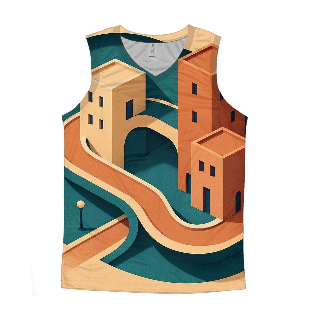 Kinetic Paper Cut City Mirage stylish racerback tanks