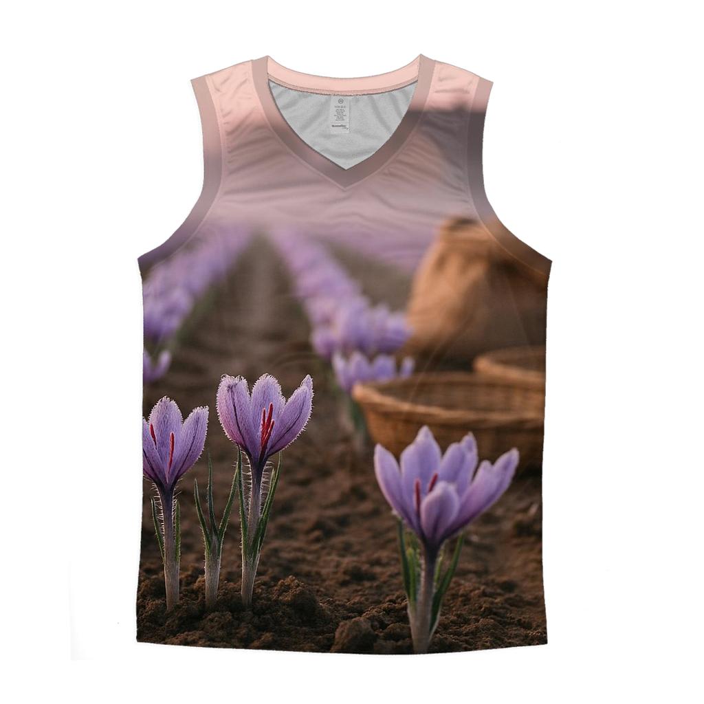 Saffron Crocus Rows After First Frost cotton sleeveless tops