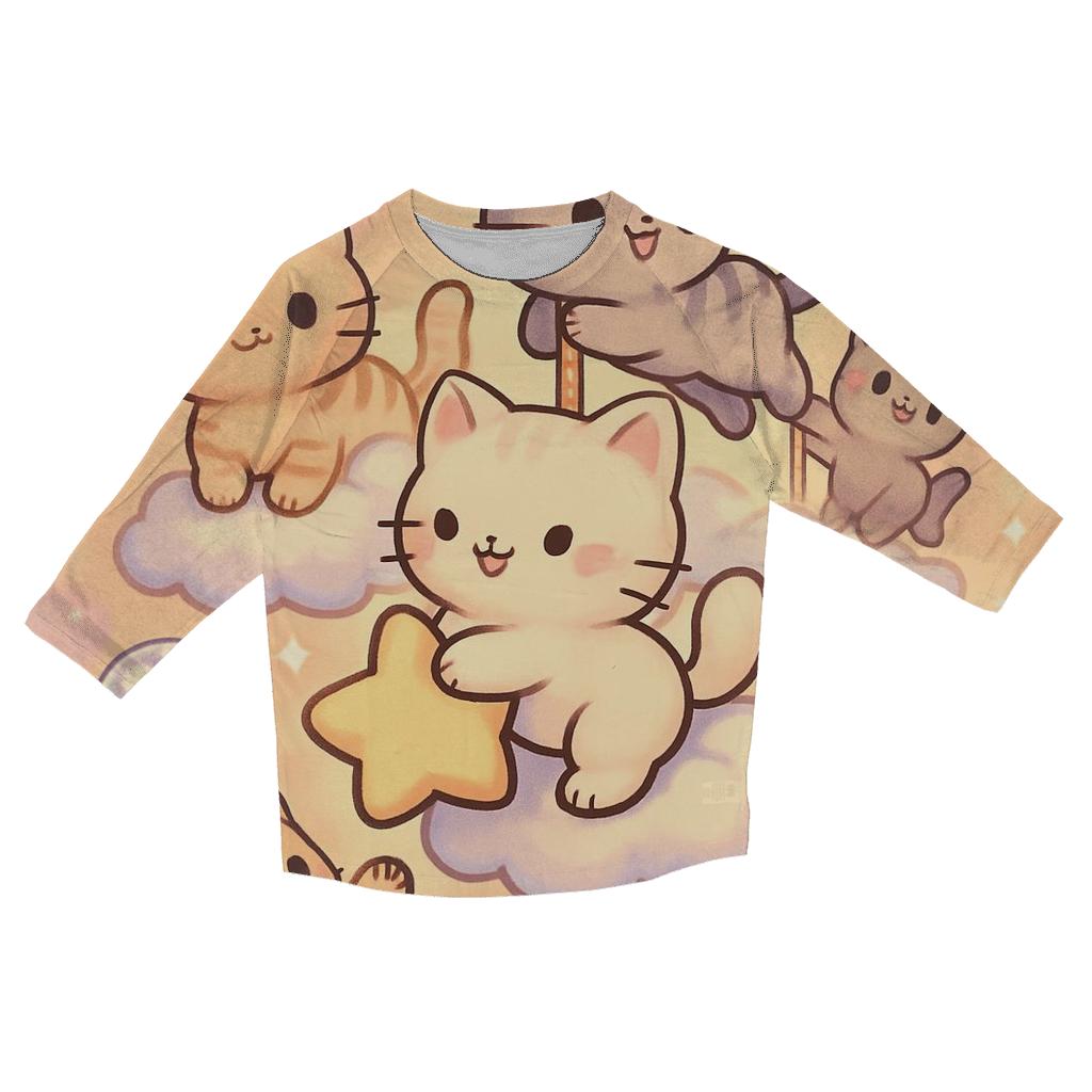 Cloud Carousel Kitten Parade casual three quarter sleeve shirts