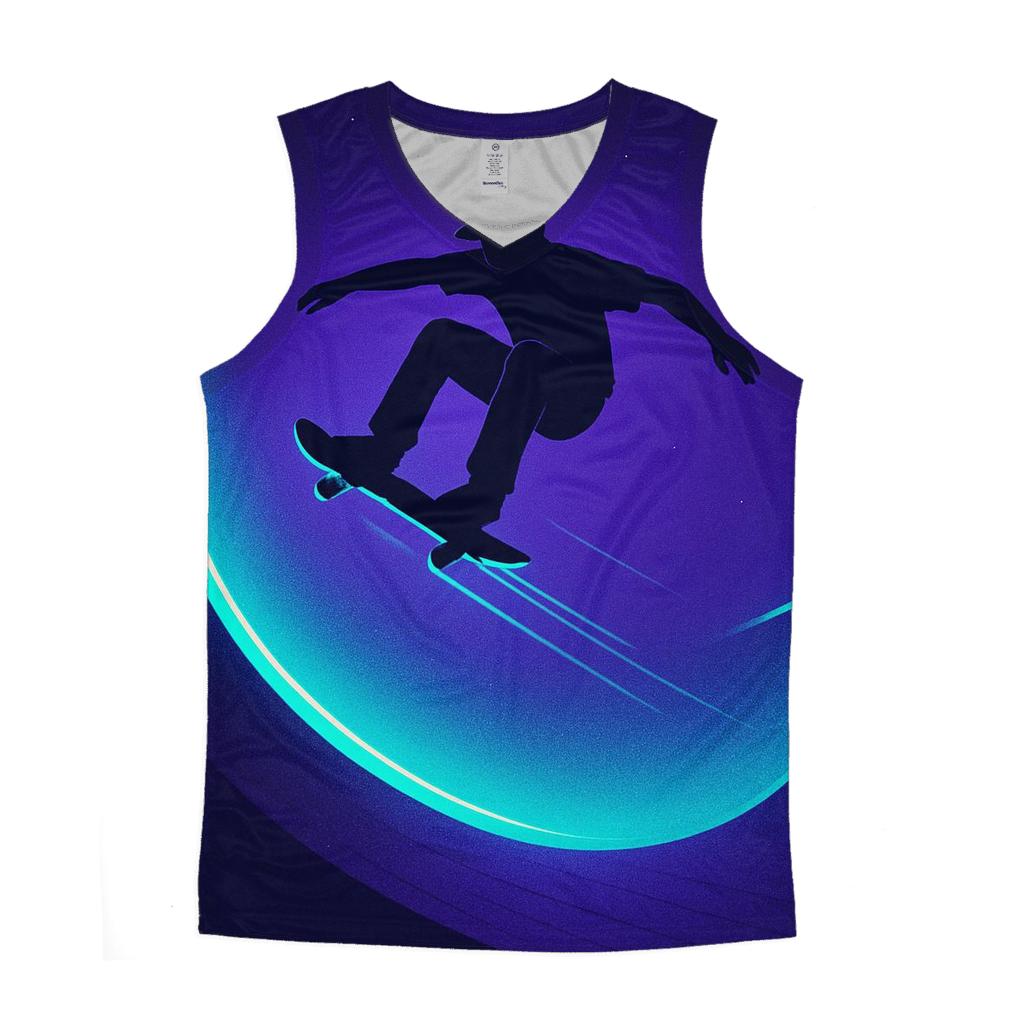 Cosmic Halfpipe Skateboarding Poster graphic print tank tops