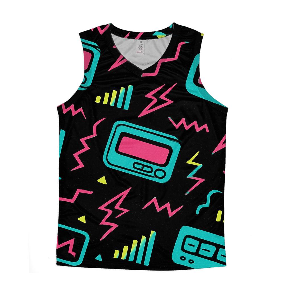 Neon Pager Signal Pattern stylish racerback tanks