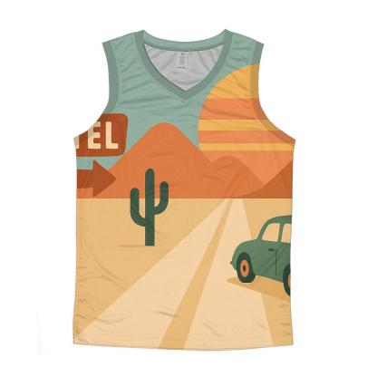 Sunbaked Desert Road Trip Icons sports performance tank tops